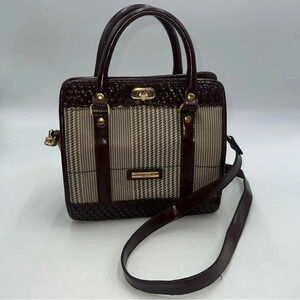 MC Marc Chantal Shoulder Crossbody Handbag Brown & Beige Tartan Purse